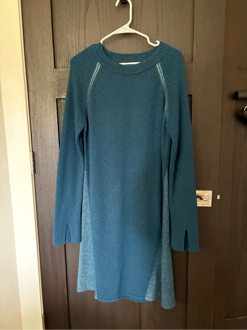 Smartwool spruce creek sweater dress in teal